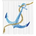 thumbnail image 2 of Anchor Shower Curtain, Watercolor Beach Things Artistic Coastal Design Ocean Adventure Journey, Fabric Bathroom Set with Hooks, 69W X 75L Inches Long, Pale Blue Pale Coffee, by Ambesonne, 2 of 2