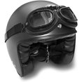 thumbnail image 3 of Vintage Mod Style Harley Chopper Aviator Motorcycle Goggles (Clear Lens). AF195 Black, 3 of 5