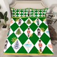 thumbnail image 3 of Homewish Fairy Tale Princess Twin Sheet Sets, Kawaii Christmas Nutcracker Twin Fitted Sheet, Vintage Green Plaid Flat Sheet, Lightweight Room Decor, 3-Piece, 3 of 8