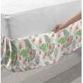 thumbnail image 2 of Botanical Bed Skirt, Floral Theme Multicolored Flowers and Ferns Pattern, Elastic Bedskirt Dust Ruffle Wrap Around for Bedding Decor, 4 Sizes, Pale Pink Peach, by Ambesonne, 2 of 2