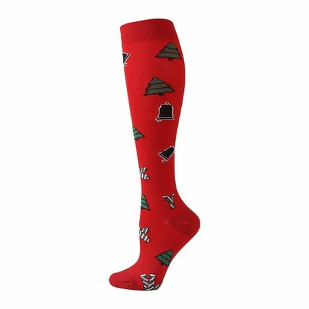 

2 packs* Cool Socks Christmas Printed Calf Socks Long Tube Knee Socks