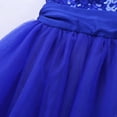 thumbnail image 5 of iEFiEL Girls Sleeveless Mesh Leotard Splice Sequins Ballet Dance Gymnastics Leotard Dress Blue 8-10, 5 of 7