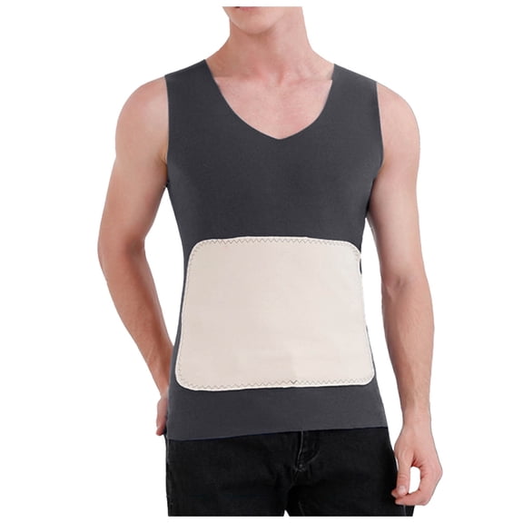 Men's Compression Body Shaper Vest - V-Neck Waist Trainer for Abdomen Control & Posture Support