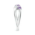 thumbnail image 3 of ANGARA Natural 0.24 Ct. Amethyst with Diamond Classic Ring in 14K White Gold for Women (Ring Size: 5), 3 of 8