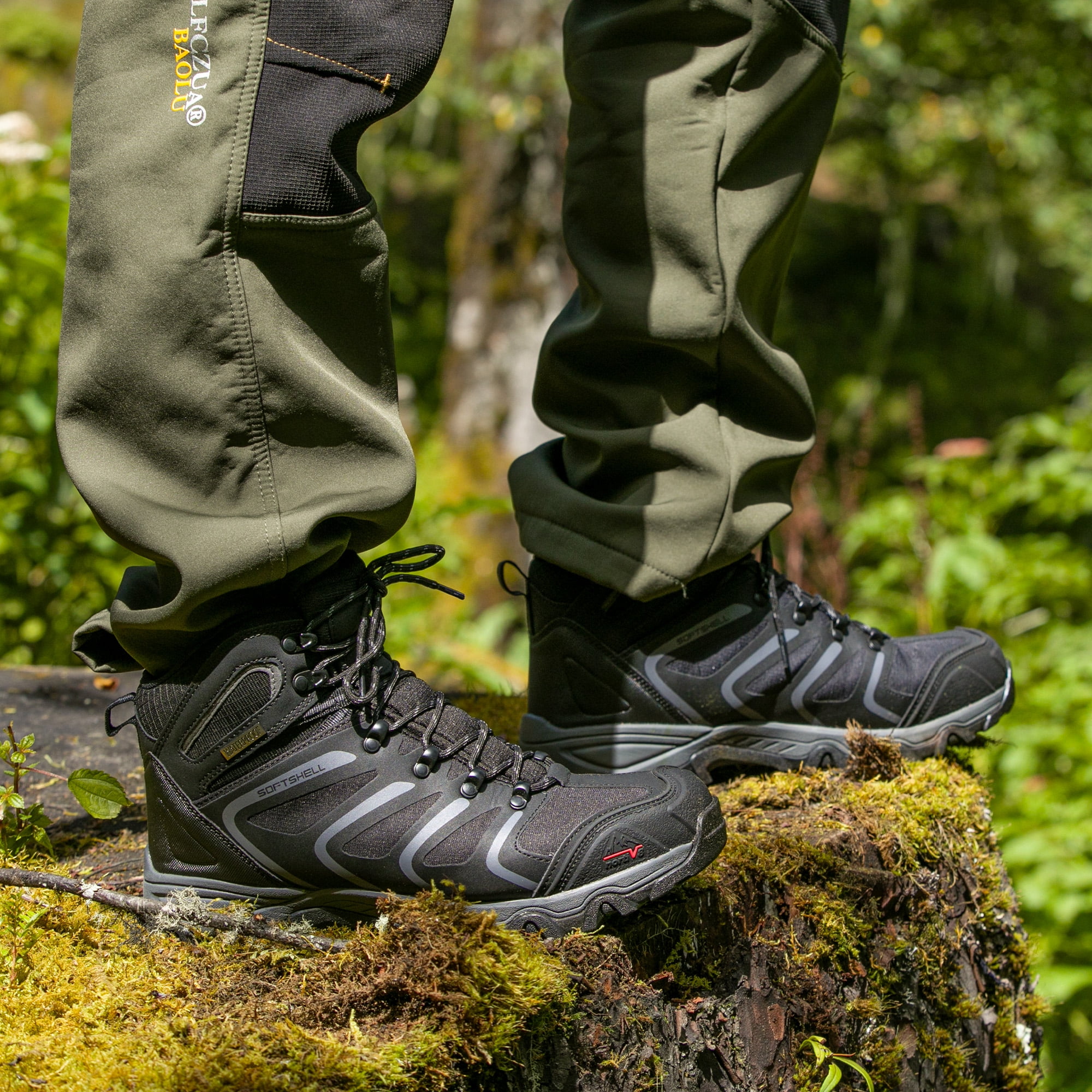 BURUDANI Mens Waterproof Hiking Boots Backpacking Lightweight Outdoor Work Boots