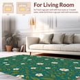 thumbnail image 2 of ODIKA 6' Machine Washable Non-Slip Area Rug, Artisan Wildflower Lattice with Interwoven Fern and Leaf Motifs High Traffic Rug, Teal, 297239, 2 of 7
