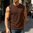 thumbnail image 6 of OGLCCG Tank Tops Men Muscle Athletic Sleeveless Shirt Casual Summer Loose Fit Crewneck Active Tank Top with Pocket,Coffee, 6 of 7