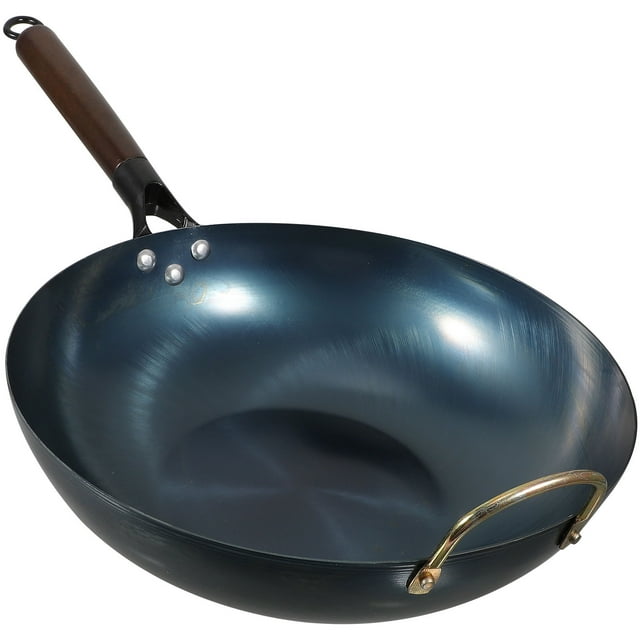 WASHWEPE Poêle Antiadhésive Casserole à Frire en Fer Noire Cuisson pour Cuisiniers Professionnels 1 Ensemble