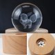 thumbnail image 2 of Luz nocturna con bola de cristal 3D Brillar con base de madera y control remoto 16 variaciones de color, 2 of 5