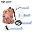 thumbnail image 3 of Wukai Flamingo Riding a Bicycle Durable Canvas Laptop Backpack,Adjustable Shoulder Straps,Water-Resistant,Large Capacity,Stylish Design, Fits 15-17in Laptops,Unisex for School,Office,Travel-Small, 3 of 5