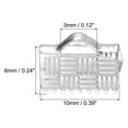 thumbnail image 2 of 200Pack Ribbon End Crimp Clamps, 10mm Stripe Texture Pinch Cord End Clasps, Silver White, 2 of 6