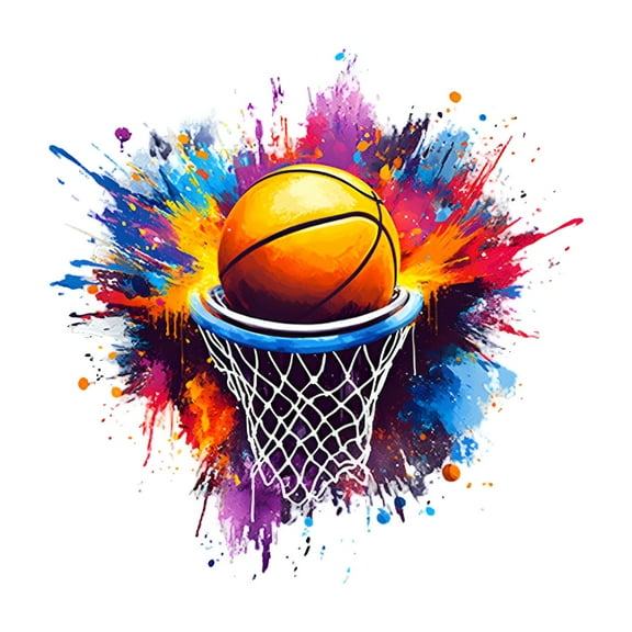 LAMIRO Basketball Art Wall Stickers Colorful Splash Design for Sports Enthusiasts Boy'S Bedroom Stickers Home Decor Kids Gift Idea Basketball Stickers