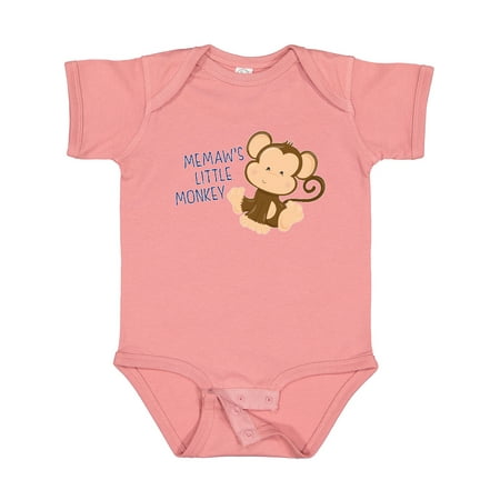 

Inktastic Memaw s Little Monkey Gift Baby Boy or Baby Girl Bodysuit