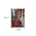 thumbnail image 5 of 6' X 9' Red And Beige Abstract Power Loom Stain Resistant Area Rug, 5 of 5