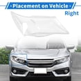 thumbnail image 3 of Unique Bargains Headlight Lens Cover Headlight Headlamp Lense Clear Lens Cover for Honda for Acura 2007-2013 Clear PC 1 Pcs Front Right Car, 3 of 6