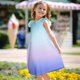 thumbnail image 2 of Girls Summer Sundress Summer Gradient Dress Sleeveless Casual Sundress with Ruffle Sleeves Soft and Breathable Fabric for Kids ,Sie:160, 2 of 8