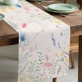 thumbnail image 2 of Deago Daisy Lavender Tulip Floral Leaves Summer Table Runner, Spring Kitchen Dining Table Decoration for Home Party Decor 13x72 Inch, 2 of 8