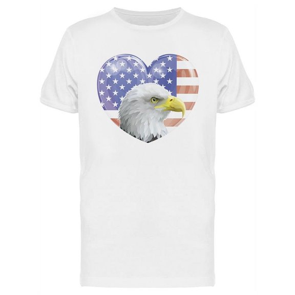Eagle America Love Heart T-Shirt Men -Image by Shutterstock, Male x-Large