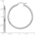 thumbnail image 2 of Auriga Fine Jewelry 10K White Gold 2.5mm Tube Hoop Earrings for Women, 2 of 4