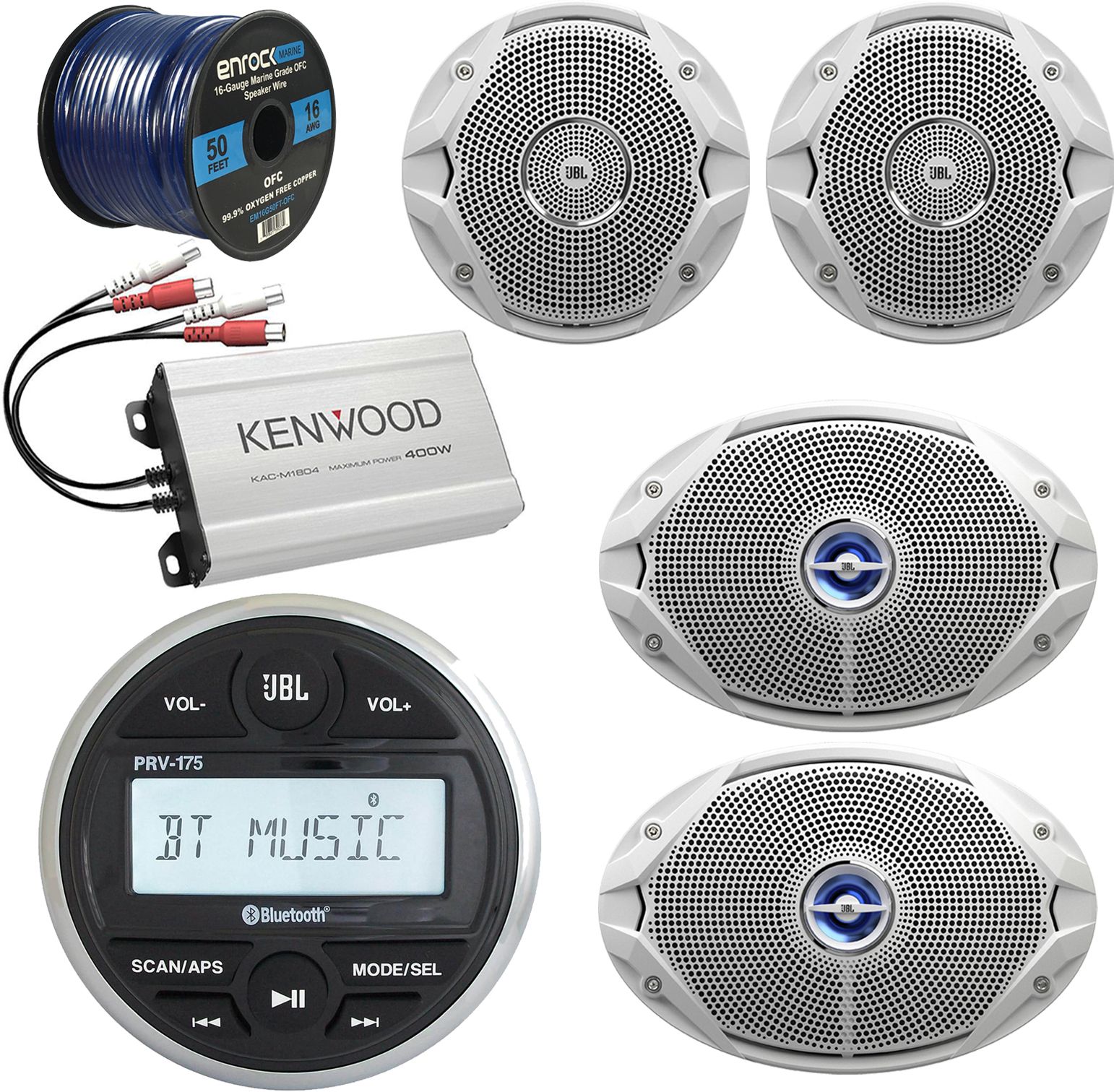 JBL PRV175 Gauge Style Marine Boat Digital Media Bluetooth Receiver