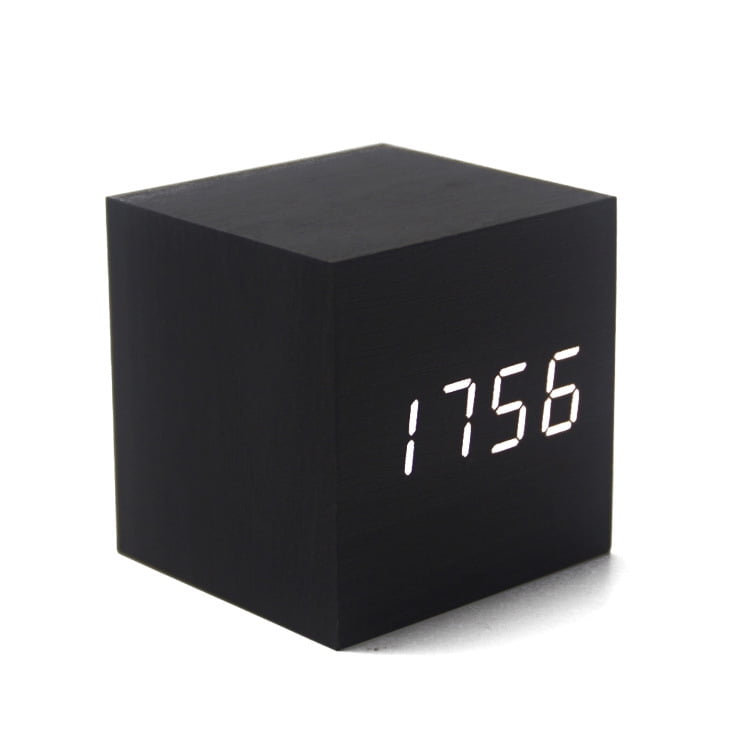 LED Digital Alarm Clock Mini Wooden Digital Alarm Clock Table Clock