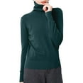 thumbnail image 3 of JIAYUE Sweaters for Women Solid Color Turtleneck Pullover Slim Fit Knit For Ladies Basic Apparel, 3 of 3