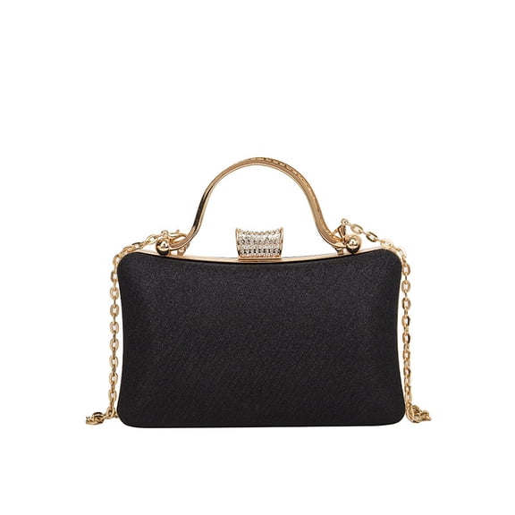 Baguery Crystal Evening Box Clutch - Green Rhinestone Wedding Bridal Handbag, 2 Detachable Chains for Formal Party (7.87×4.72×1.57in)