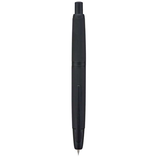 Pluma estilográfica Jinhao de 10 pulsaciones, color negro mate, cromo extrafino