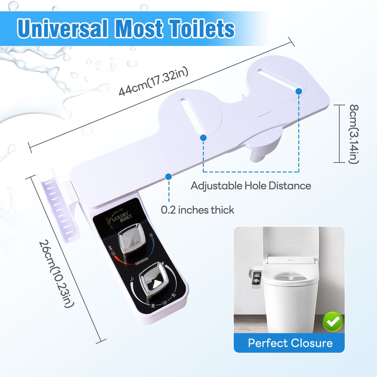 E-Greetshopping Bidet Attachment – Dual Nozzle with Hot & Cold Water, Rear and Feminine Wash, Includes Storage Hooks