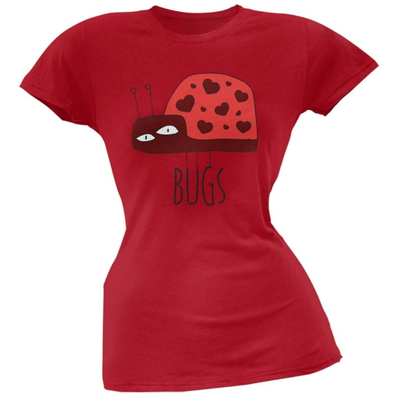 Couples Love Bug Right Red Soft Juniors T-Shirt - 2X-Large
