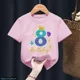 thumbnail image 3 of Bonita ropa para niños, regalo de sexto cumpleaños, camiseta de algodón para niñas, camiseta con estampado de corona de princesa sirena, camisetas rosas Harajuku Kawaii, 3 of 5