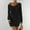 Black, variant on Women's Pullover Sweater Dress Long Lantern Sleeve Ribbed Knit V Neck Ruched Bodycon Mini Dress 2025 Fashion Dress For Women Plus Size Black M