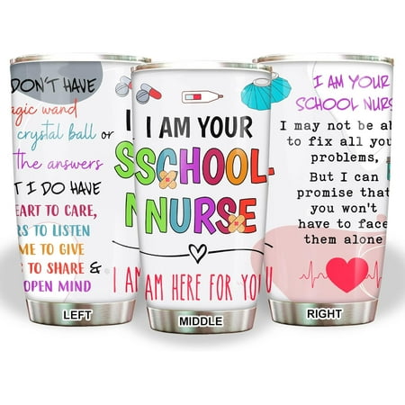 

Stainless Steel 20oz Tumbler Funny School Nurse Appreciation Gifts - Birthday Christmas Nurses Day Gifts - Coffee Cup