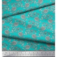 thumbnail image 3 of Soimoi Velvet Fabric Leaves & Floral Block Print Fabric by The Yard 58 Inch Wide, 3 of 3