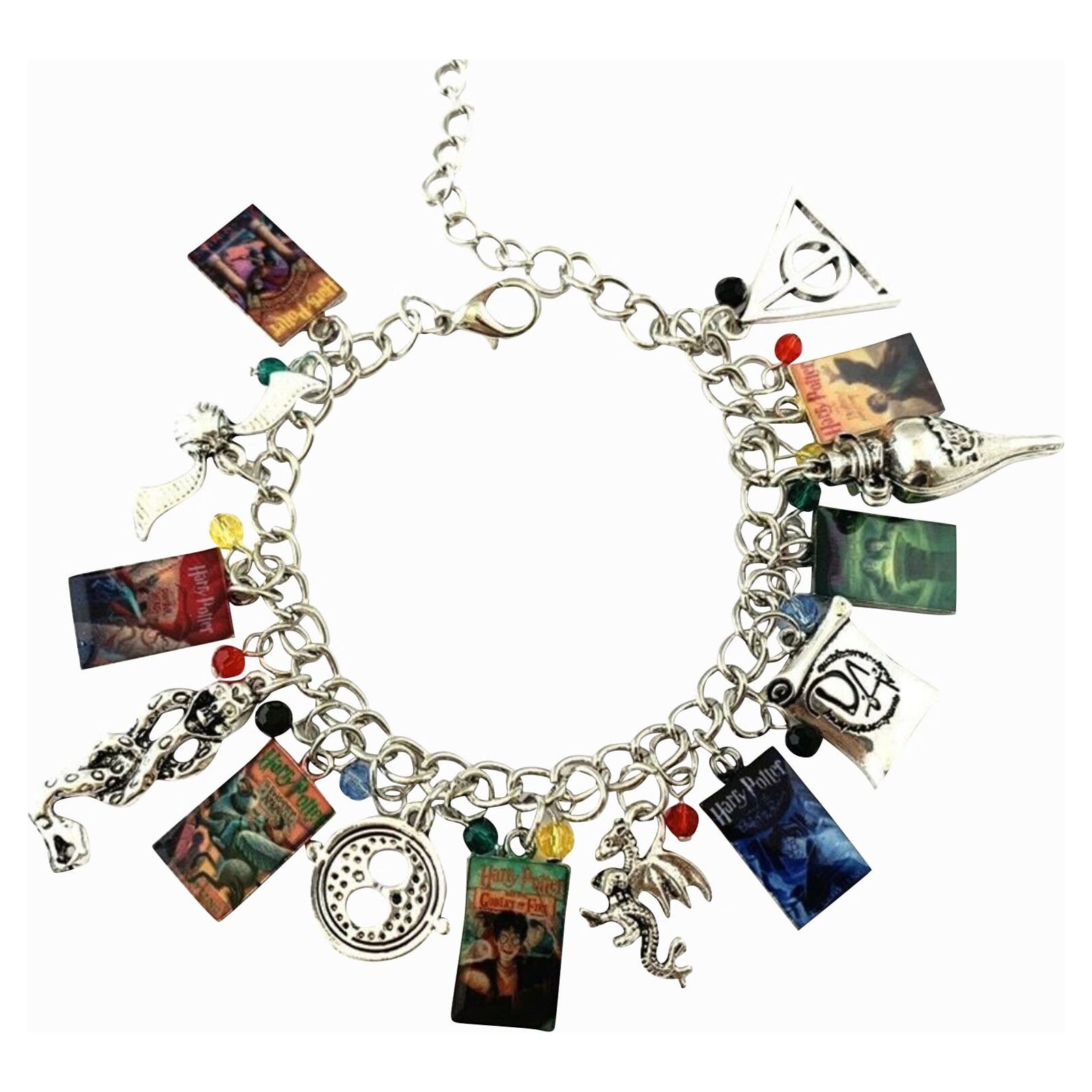 Harry Potter Books and Logo Charm Metal Novelty Charm Bracelet - image 2 of 3