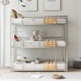 thumbnail image 3 of Holaki Metal Twin Size Triple Bunk Bed, Silver, 3 of 9