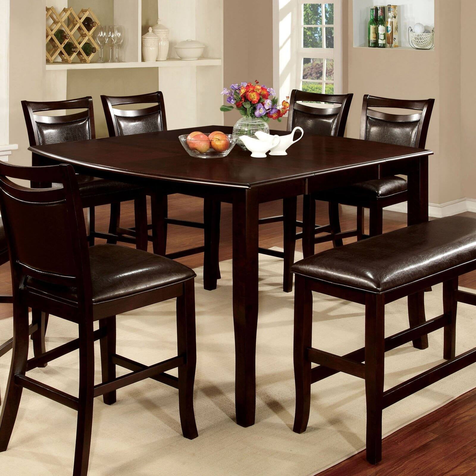 Furniture of America Ridgeway Square Counter Height Dining Table