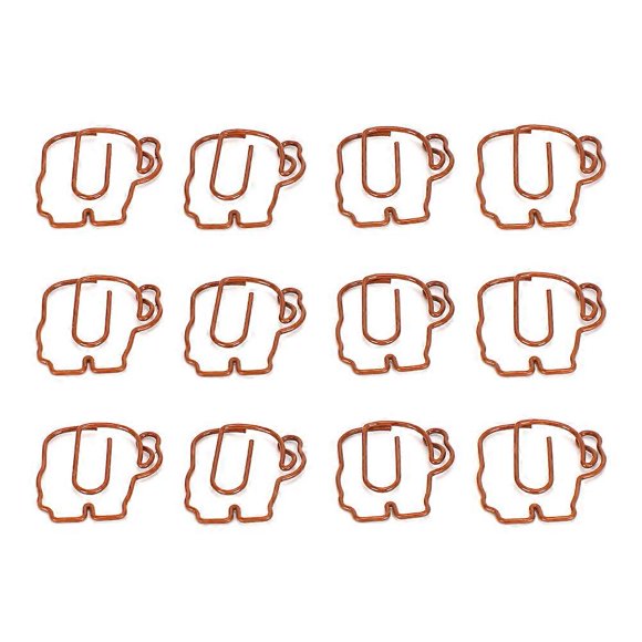 12pcs Mini Paper Clip Elephant Shape Bookmark Stationery Supplies for School Office Gift