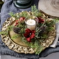 thumbnail image 2 of Coronas navideñas Yoyauz con velas, pequeñas coronas navideñas para gabinetes de cocina, columnas para coronas, mini anillos para velas, centros de mesa navideños, guirnaldas colgantes para, 2 of 7