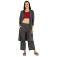 thumbnail image 5 of Inkmeso Womens 3 Pcs Nightwear Set Crop Tank Top Loose Pants & Front Open Shrug Sleepwear, 5 of 7
