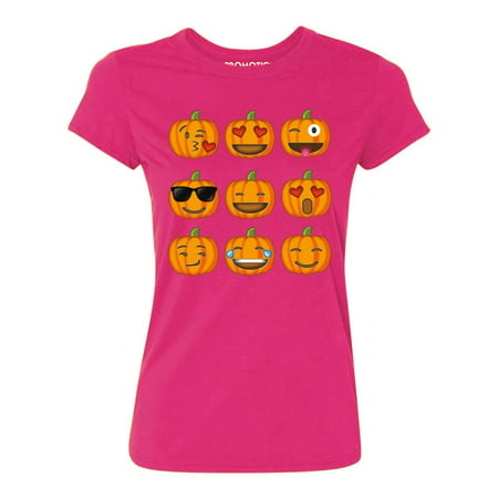 Pumpkin Emoji Funny Halloween Costume Women's T-shirt, L, Cyber