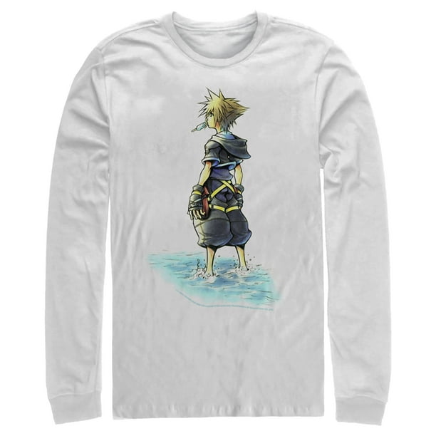 Men's Kingdom Hearts 1 Beach Sora Long Sleeve Shirt - White - 2X