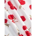 thumbnail image 5 of White Cherry Print Fit & Flare Mini Dress With Spaghetti Straps And Tie Front, 5 of 5