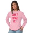 thumbnail image 4 of Breast Cancer Awareness Just Cure It Women's Long Sleeve T Shirt Brisco Brands M, 4 of 6