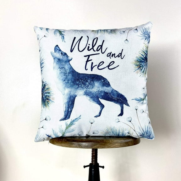 Wild and Free Wolf Pillow Cover | Wolf Decor | Throw Pillow | Animal Lover Gift | |Wilderness | Christmas tree | Christmas Gifts | Mom Gift
