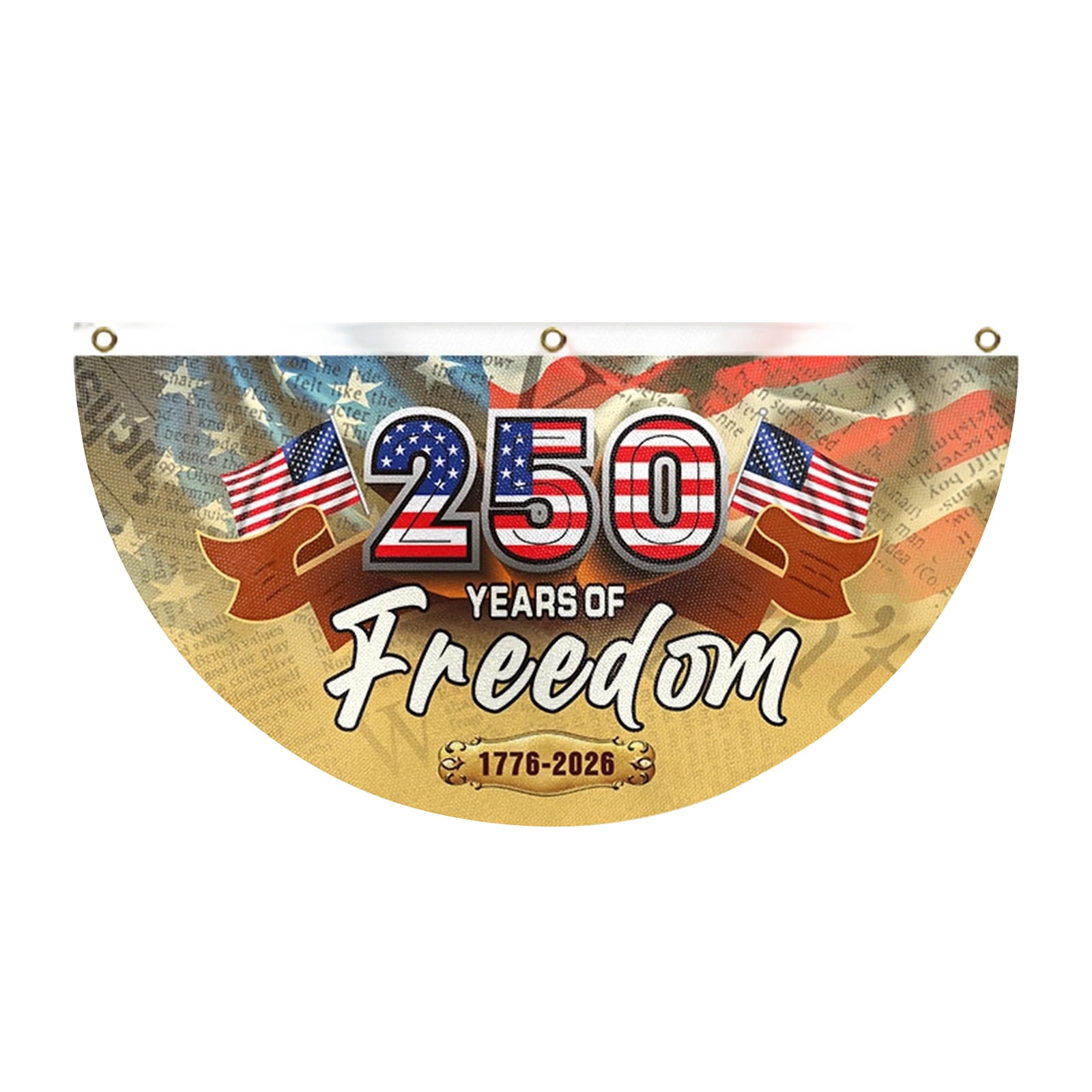 4th of July USA Flag Semi-Circular 250th Anniversary, Outdoor Semi-Circular American Flags for Independence Day, Patriotic Half Round USA Banner for Home Decor
