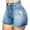 Light blue, variant on Povozer Women High Waisted Skinny Stretchy Denim Shorts Casual Summer Frayed Raw Hem Distressed Ripped Short Jeans(Light blue,XXL)