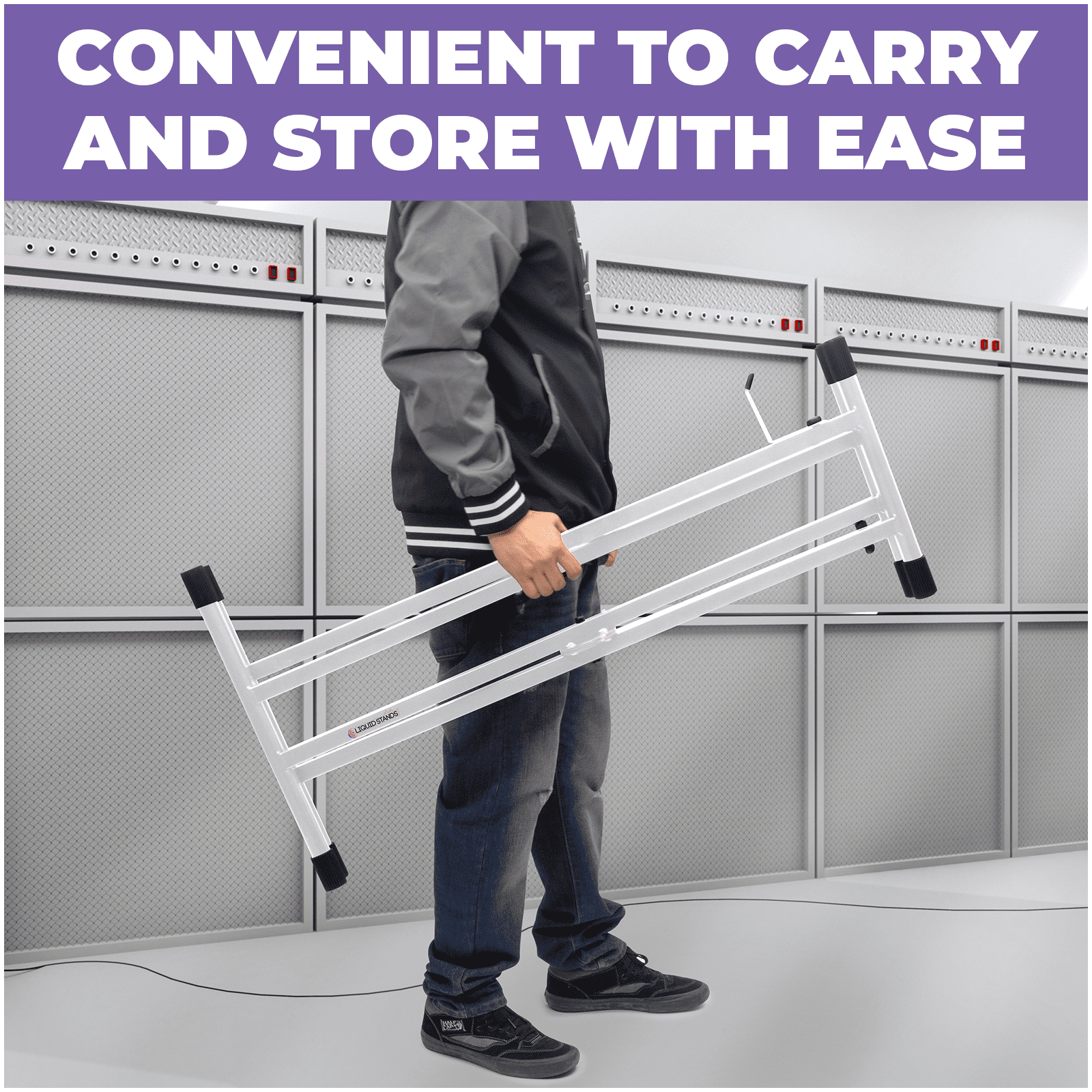 Liquid Stands White Piano Keyboard Stand - X Style Adjustable & Portable Heavy Duty Music Stand for Kids and Adults - Fits 54-88 Key Electric Pianos - Double Braced Foldable Digital Piano Table Frame