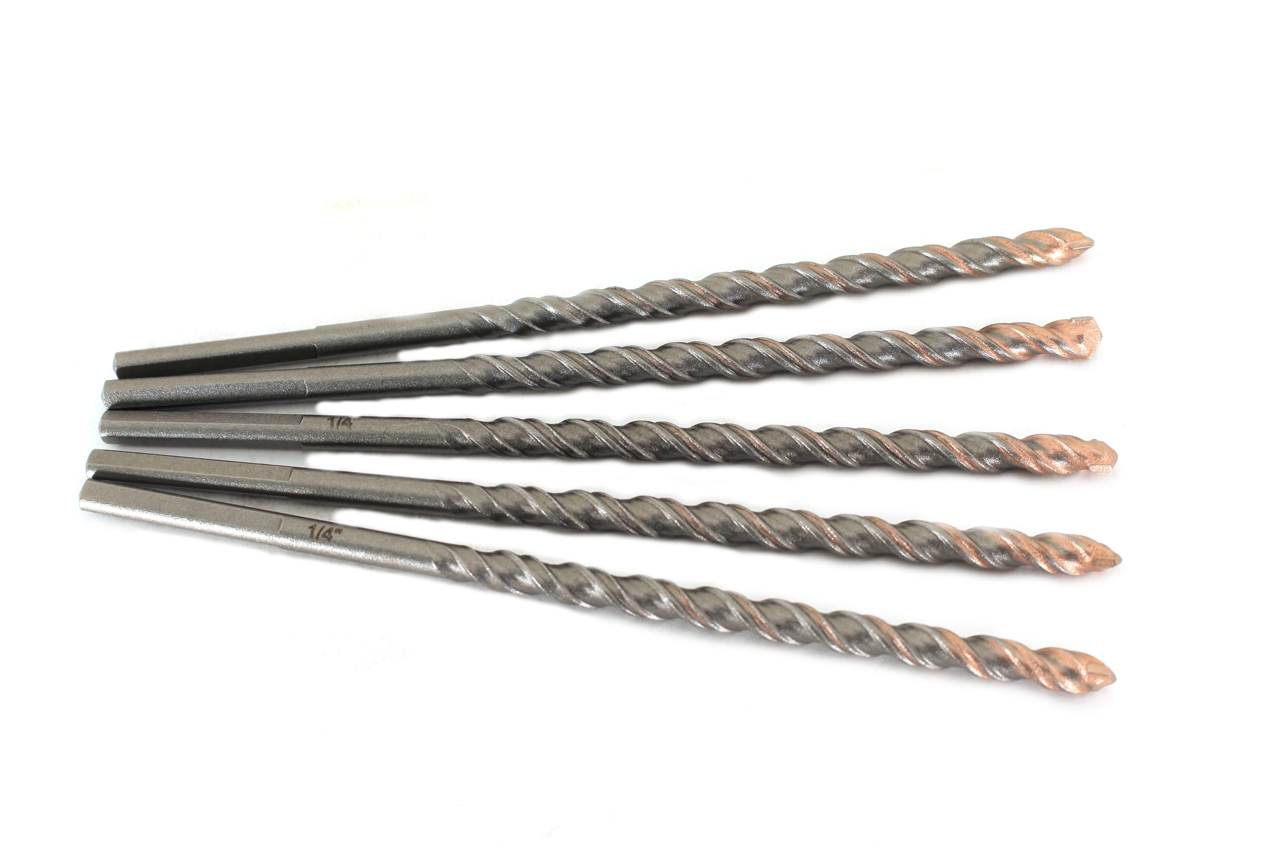 TEMO 5 pc Premium Percussion Masonry Drill Bit 1/4 x 6 Inch