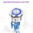 thumbnail image 5 of Uxcell 2 Pack 7/8 Inch Stainless Steel Latching Push Button Switch Flat Head 5A 110-220V Silver Shell With Blue LED Ring Head 1NO1NC, 5 of 7